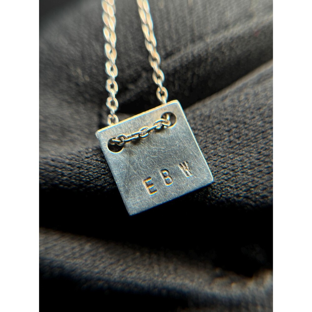 Sterling Silver EBW Initial Pendant Necklace Personalized 16.5"